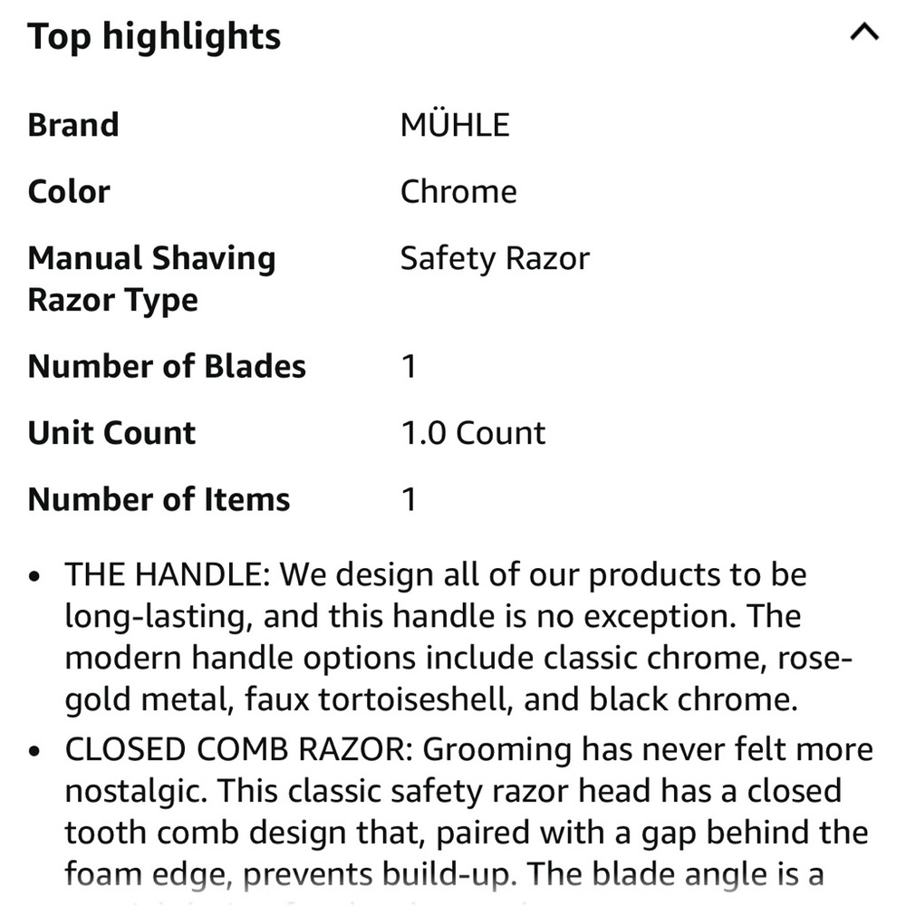 Muhle Chrome Safety Razor - Picture 13 of 14